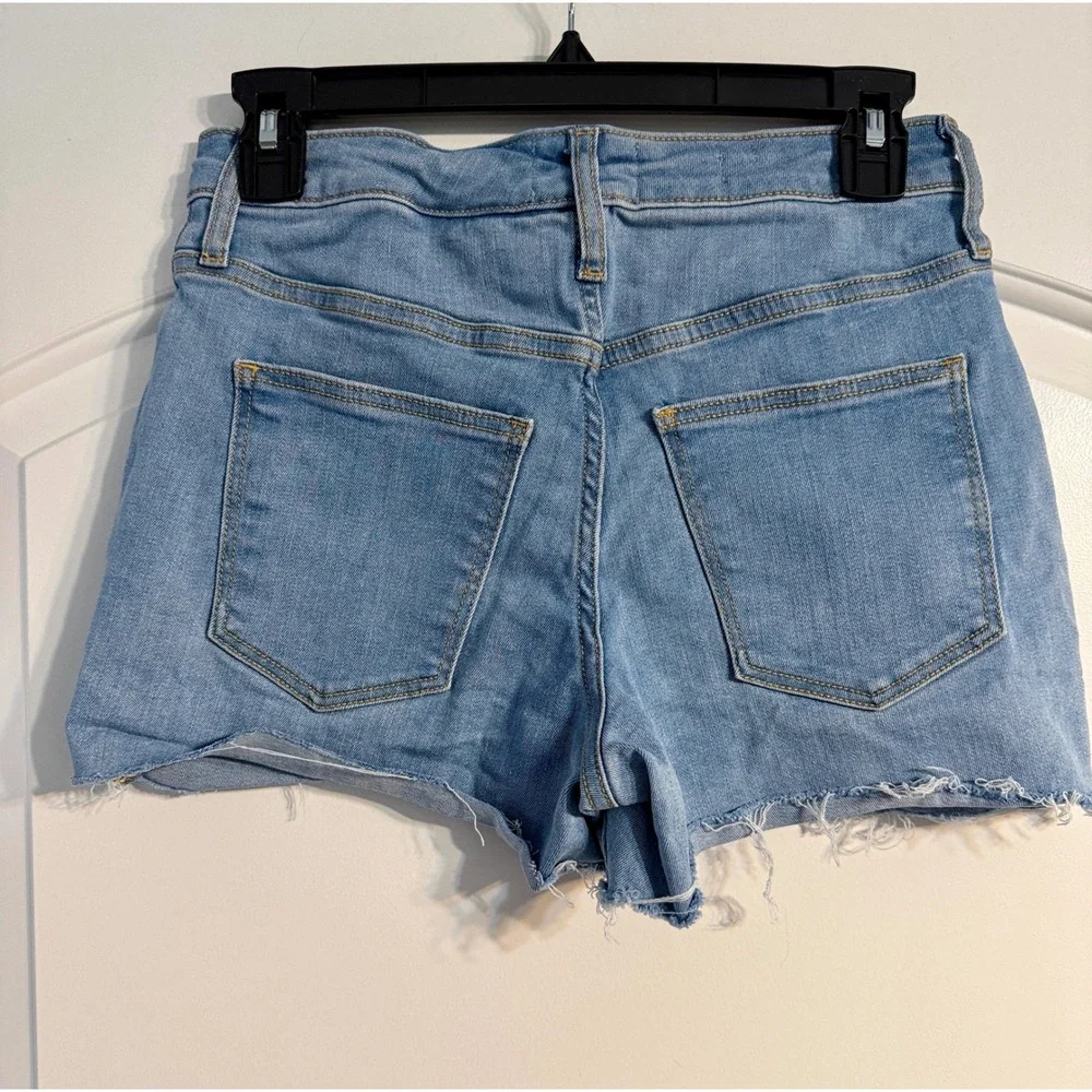 Universal Thread Denim Shorts 2 Light Blue Raw Hem High Rise Boho Festival Beach
